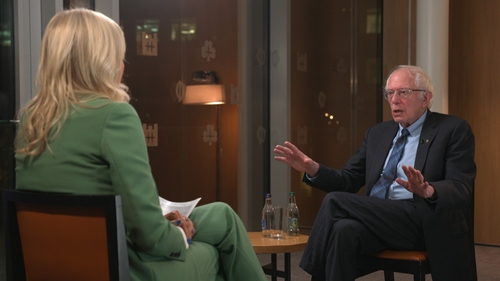 US Senator Bernie Sanders speaking to Prime Time's Miriam O'Callaghan