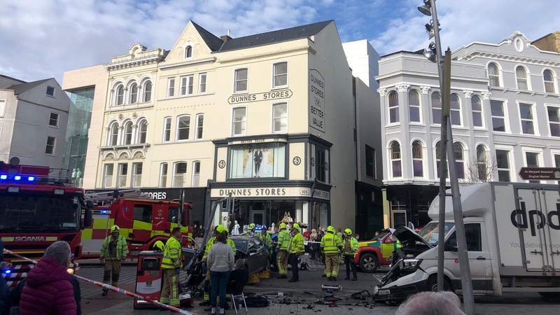 Emergency services at the scene of the crash this morning