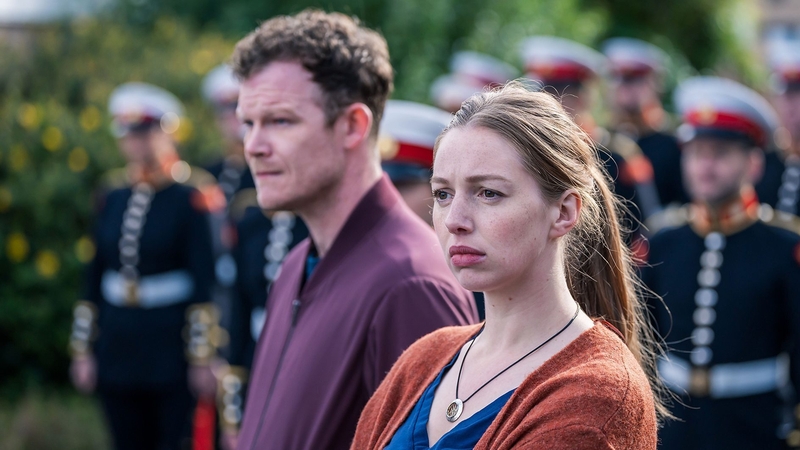 Seamus O'Hara and Seána Kerslake as Lee and Mags Thompson in Blue Lights