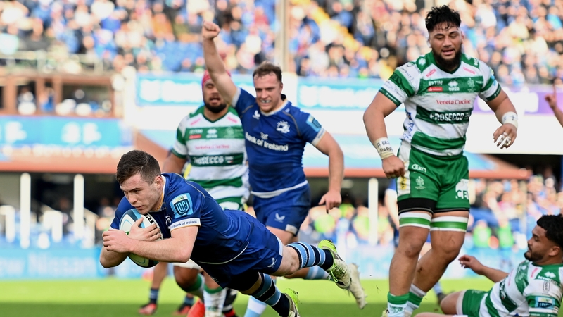 Luke McGrath with Leinster's second try