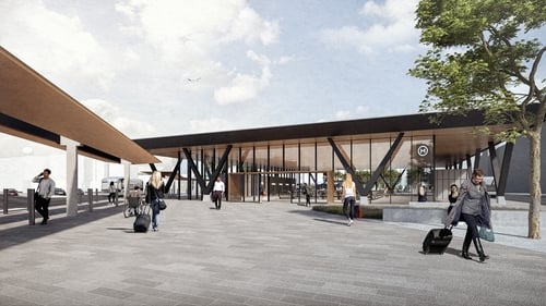 An artist's impression of the proposed MetroLink station at Dublin Airport