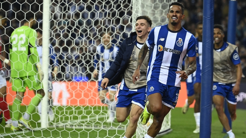 Galeno celebrates his late, match-winning goal against Arsenal