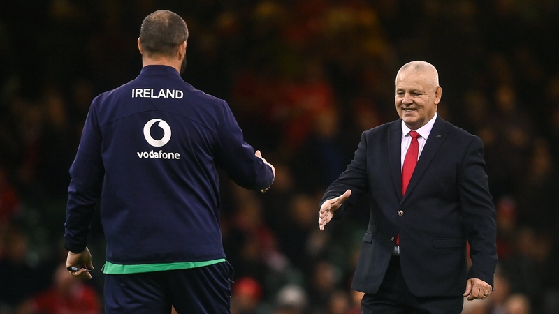 Wales head coach Warren Gatland, right, and Andy Farrell ahead of last year's Six Nations clash between the teams