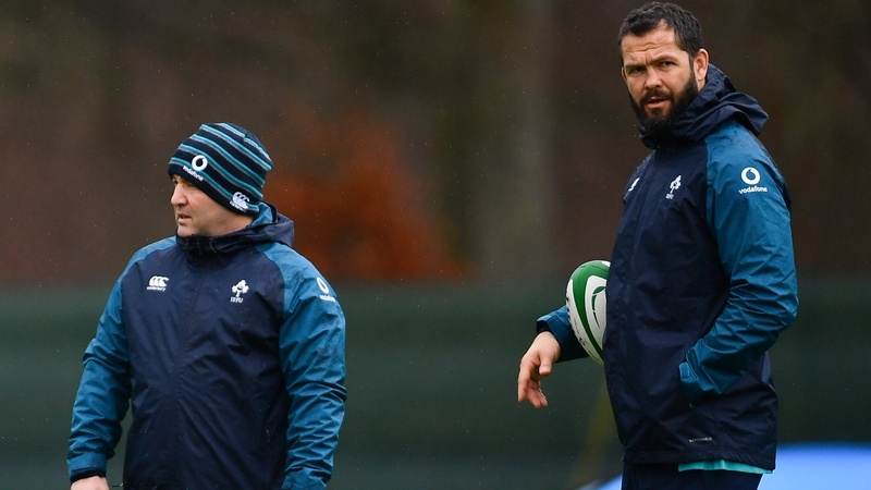 Richie Murphy (l) with Andy Farrell at Ireland training in 2019