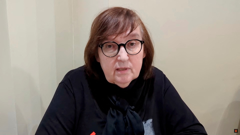 Alexei Navalny's mother Lyudmila Navalnaya delivered a video address in Salekhard in Russia today