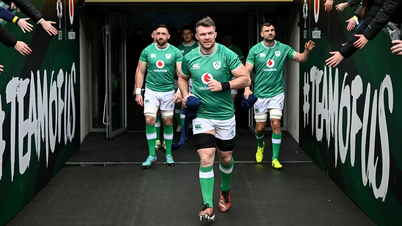 Peter O'Mahony leads the team out for Friday's captain's run