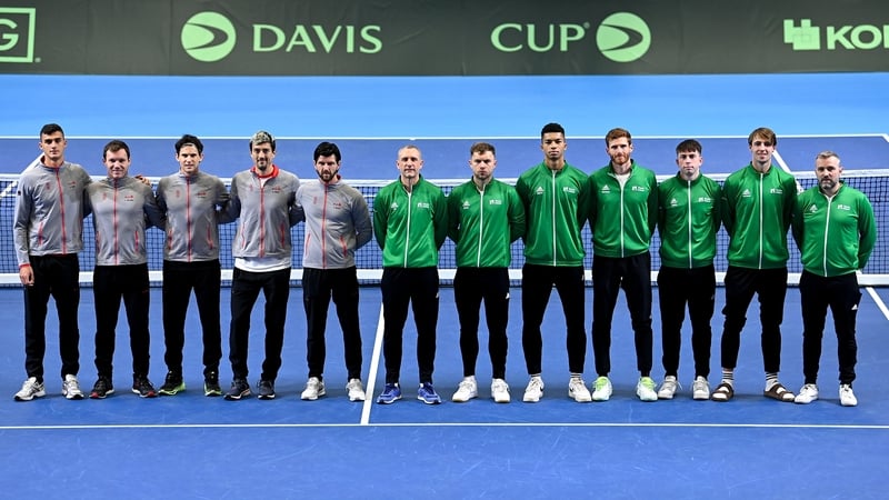 The Austria and Ireland teams at the UL Sport Arena in Limerick on the first weekend of February