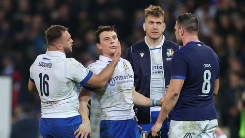 Paolo Garbisi reacts to missing the chance to win the game