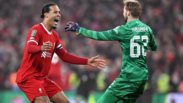 Van Dijk and Kelleher celebrate at the final whistle
