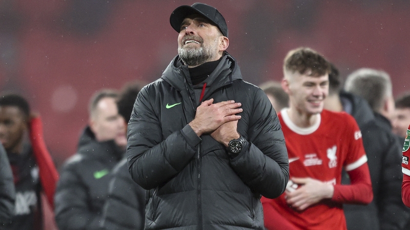 An emotional Jurgen Klopp soaks in the atmosphere at Wembley after Liverpool's Cup success