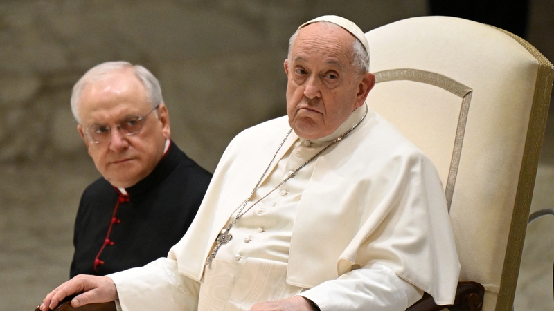 Pope Francis pictured at this morning's general audience in the Vatican