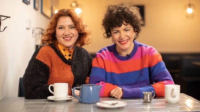 The might CMAT (L) and Other Voices host Annie Mac (R)