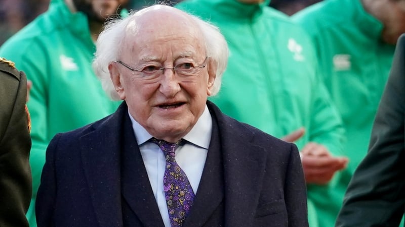 Michael D Higgins before the Guinness Six Nations match at the Aviva Stadium in Dublin earlier this month
