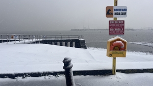 Icy conditions in Clontarf, Co Dublin this morning