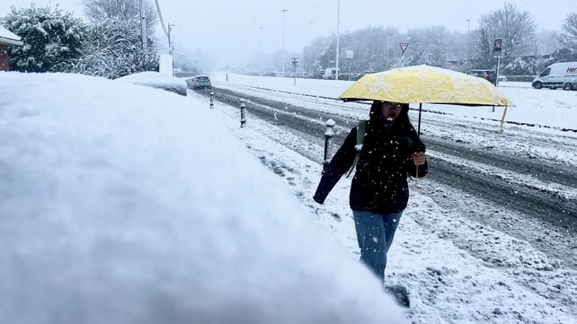 A snowy walk in Dublin this morning