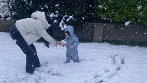 Aisling Burke sent us this photo of her son Phoenix enjoying his first snow at his home in Dublin this morning