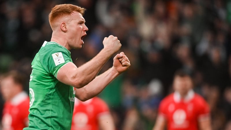 Frawley scored his first Ireland try in the 31-7 win against Wales.