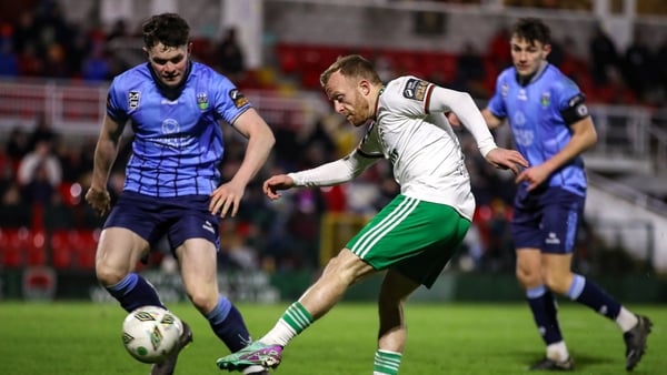 Cork City's Jack Doherty gets a shot off