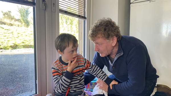 Nine-year-old Oran Clinton and his father Brian