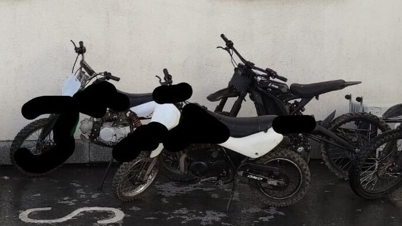 A total of seven scrambler motorbikes were seized in Ballymun, north Dublin