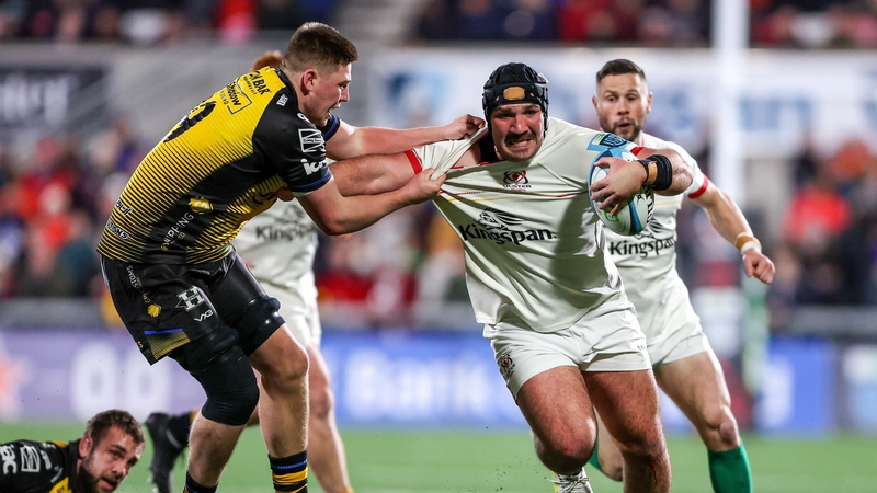 Ulster's Tom O'Toole battles past Barny Langton-Cryer of Dragons