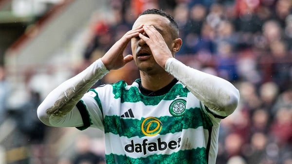 Adam Idah reacts after seeing Zander Clark save his first-half penalty
