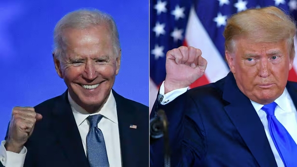 Show me the money: the US president is currently beating the former US president when it comes to fundraising this year. Photo: Angela Weiss/AFP/Getty Images