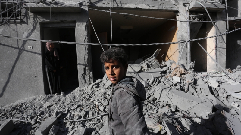 An Israeli attack destroyed the Al-Batran family's building at al-Nuseirat Refugee Camp in Deir al-Balah, Gaza