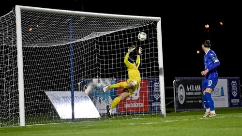 Padraig Amond of Waterford scores
