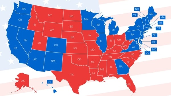 How the US voted in the 2020 presidential election. Photo: Shutterstock