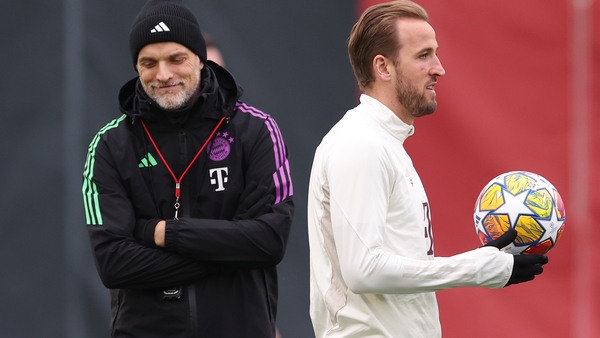 Bayern manager Thomas Tuchel (L) was grateful for Harry Kane's finishing against Lazio