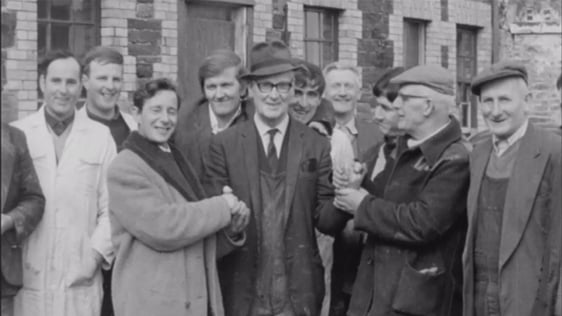 Edward Meagher, a carpenter from Waterford is congratulated by his workmates following his big win …