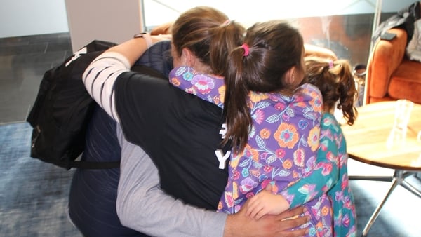 Irish citizen Yasser Eljuboori was reunited with his wife and children today