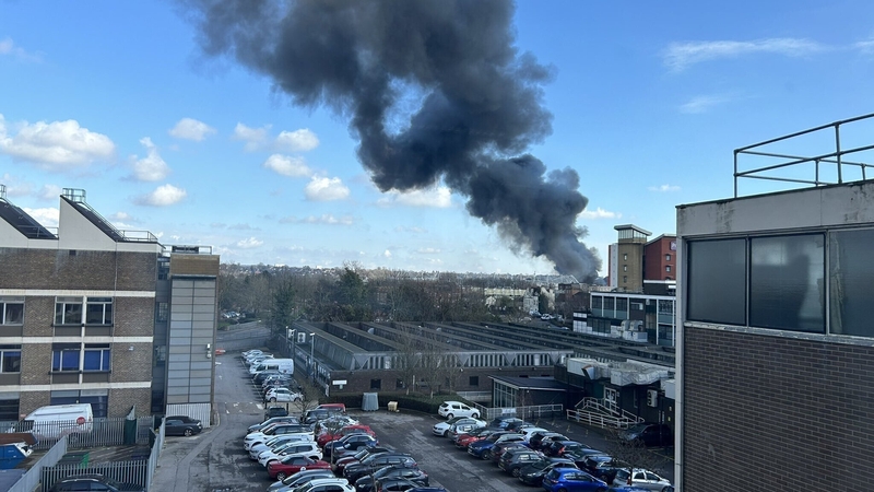 A fire broke out close to St Mary's Stadium this afternoon