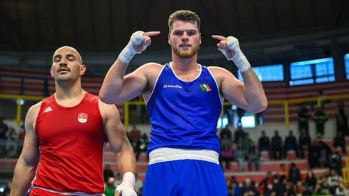Martin McDonagh celebrates after an impressive win over Yusuf Acik