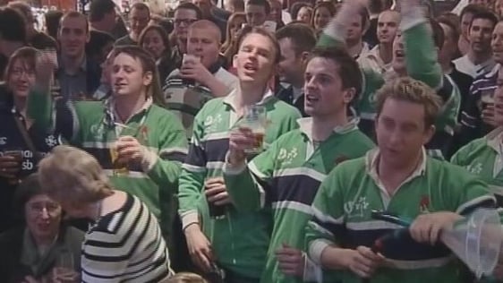 Rugby fans in pub, 2004