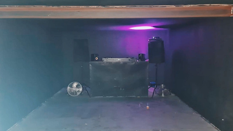 A 'makeshift DJ booth' was found inside the premises in south Dublin