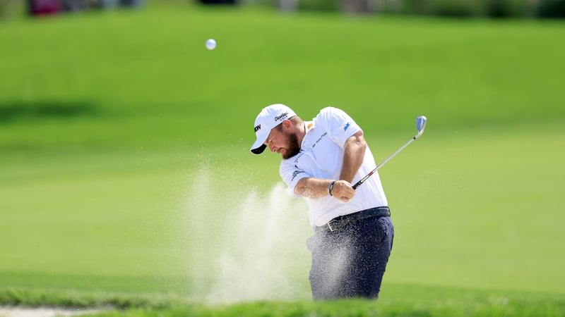 Shane Lowry plays his second shot on the first hole at the Arnold Palmer Invitational
