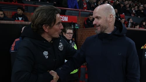 Thomas Frank (L) and Erik ten Hag