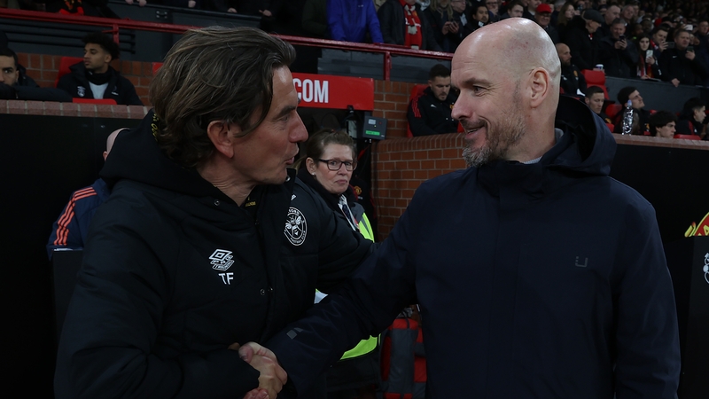 Thomas Frank (L) and Erik ten Hag