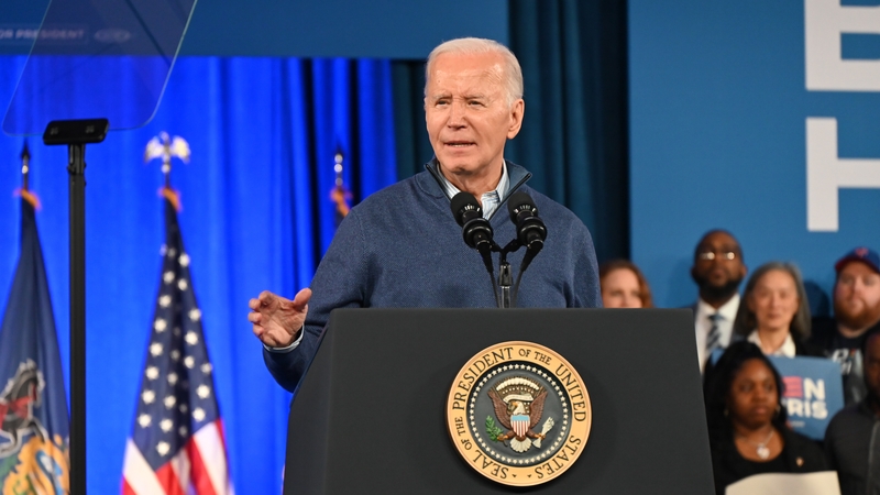 Mr Biden was speaking at a campaign rally