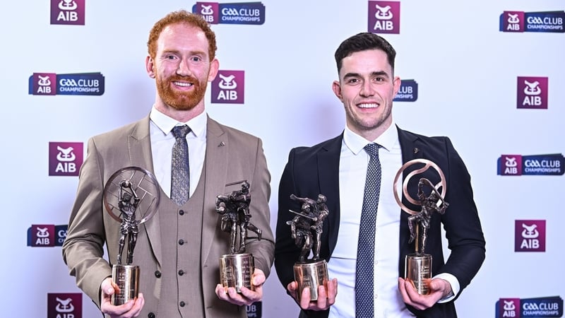 Conor Glass and Paddy Deegan with their awards