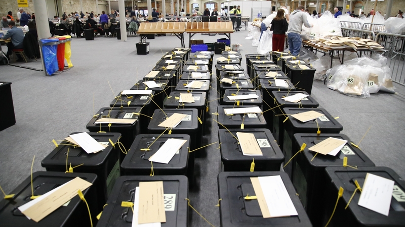 Ballot boxes pictured earlier this year in the RDS before they were opened and the votes inside tallied (file picture)