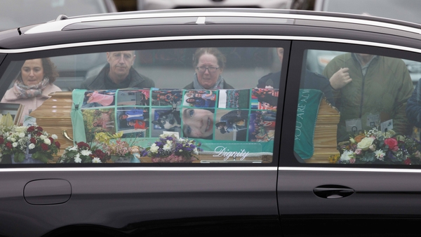 Saoírse Ruane's funeral cortége in Kiltullagh, Co Galway