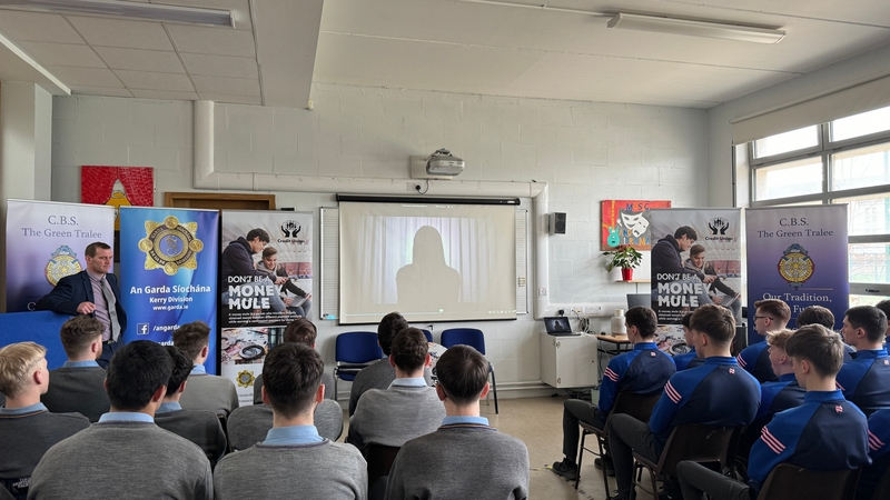 Gardaí are visiting schools and colleges in Co Kerry to warn of the dangers of becoming a money mule