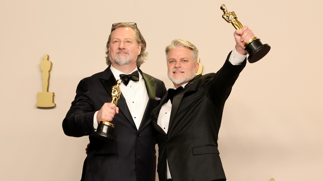 Dave Mullins and Brad Booker, winners of the Best Animated Short award for War is Over!