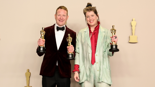 James Price and Shona Heath, winners of the Best Production Design award for Poor Things