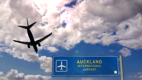 The plane landed at Auckland Airport as scheduled