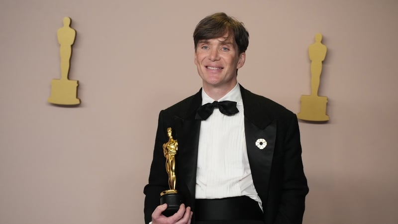Cillian Murphy wearing Versace to the 2024 Oscars. Getty Images.