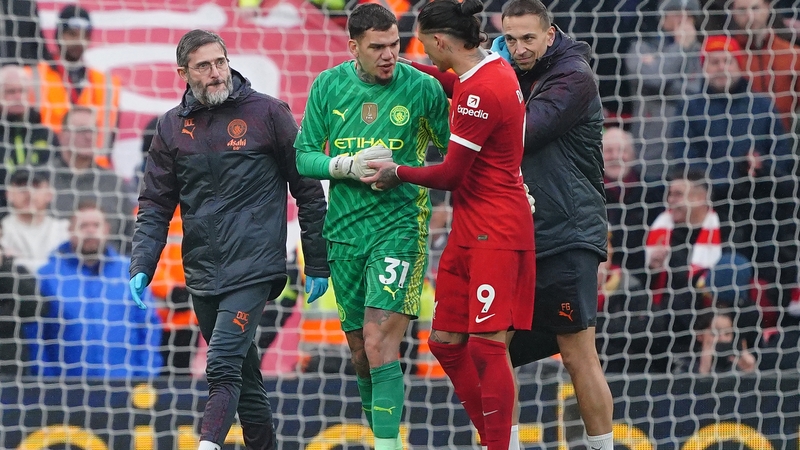 Manchester City goalkeeper Ederson injured himself conceding a penalty against as Liverpool's Darwin Nunez